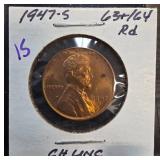 1947-S Lincoln Wheat Cent in CH UNC Condition