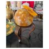 Polished Stone Sphere With Metal Stand