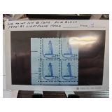US Mint #1605 Lighthouse Plate Block Stamps