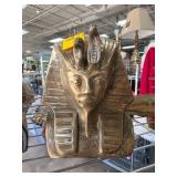 Bronze-Colored Egyptian Pharaoh Bust Sculpture