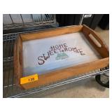 Wooden Tray With Embroidered Insert