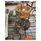 Decorative Metal Items and Woven Basket