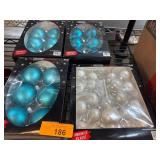 Handcrafted Glass Christmas Ornaments in Blue and