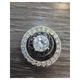 Sterling Silver Pendant with Clear Stones