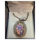Sterling Silver Pendant Necklace with Iridescent S