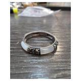 Sterling Silver Size 9 Ring with Inlay