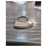 Sterling Silver Size 7 Ring With Green Accent