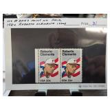 1984 Roberto Clemente Stamp Pair