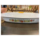 White Ceramic Baking Dish With Floral Motif