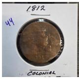 1812 Colonial Half Cent Coin