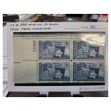 1945 Texas Statehood 3c Mint Stamp Block