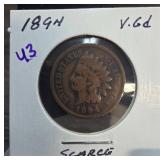 1894 Indian Head Cent in Collector Holder