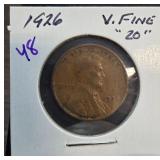 1926 Lincoln Wheat Cent, Very Fine Condition