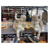 White Ceramic Cherub Figurines