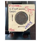 1900 Liberty Head V Nickel in Holder