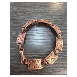 Copper Link Bracelet with Geometric Designs