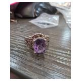 Sterling Silver Ring With Purple Stone