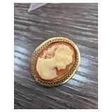 Cameo Brooch with Filigree Frame