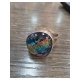 Sterling Silver Size 8 Ring with Glass Accent
