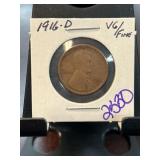 1916-D Lincoln Wheat Cent in VG/Fine Condition