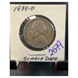 1938-D Jefferson Nickel in Protective Holder