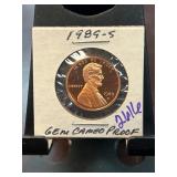 1989-S Lincoln Cent Gem Cameo Proof