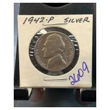 1942-P Jefferson Nickel Labeled as Silver