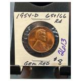 1954-D Lincoln Cent Gem Red MS65/66 RD