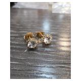 Sterling Silver Stud Earrings With Clear Stones
