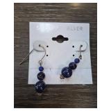 Sterling Silver and Lapis Drop Earrings