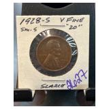 1928-S Lincoln Wheat Cent in Very Fine Condition