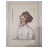 Engraved Portrait Print of a Woman Hans Holbein
