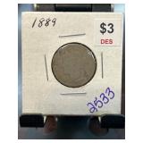 1889 Barber Dime in Holder