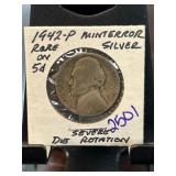 1942-P Silver Nickel With Die Rotation