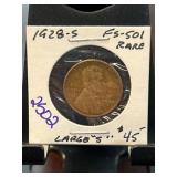 1928-S FS-501 Lincoln Wheat Cent