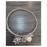 Alex and Ani Charm Bracelet with Lotus Design