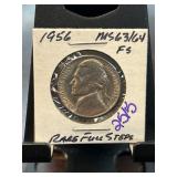 1956 Jefferson Nickel MS63/64 FS