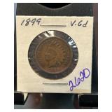 1899 Indian Head Cent Coin in Holder