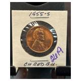 1955-S Lincoln Wheat Cent CH Red B.U.
