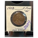 1928 Lincoln Wheat Penny in Holder