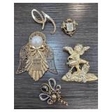 Decorative Brooch Lot with Treska Mark
