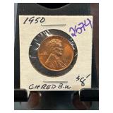 1950 Lincoln Wheat Penny in Holder