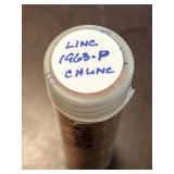 Roll of 1963-P Lincoln Cents in Tube