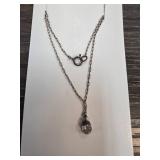 Sterling Silver Necklace with Clear Gem Pendant