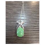 Sterling Silver Pendant With Green Stone