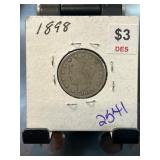1898 Liberty Head V Nickel in Holder