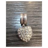 Sterling Silver Heart Pendant with Crystals