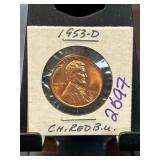 1953-D Lincoln Wheat Cent in BU Condition