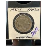 1931-S Buffalo Nickel in Fine/Very Fine Condition