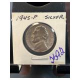 1945-P Jefferson Nickel in Display Holder